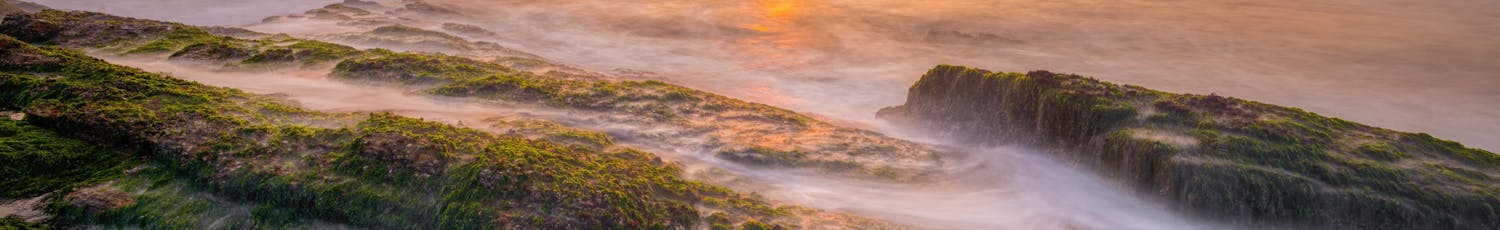 Landskap fotografert med lang lukkertid.